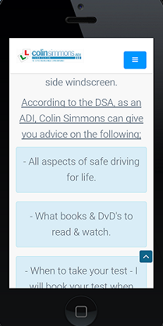 Colin Simmons Driving Website