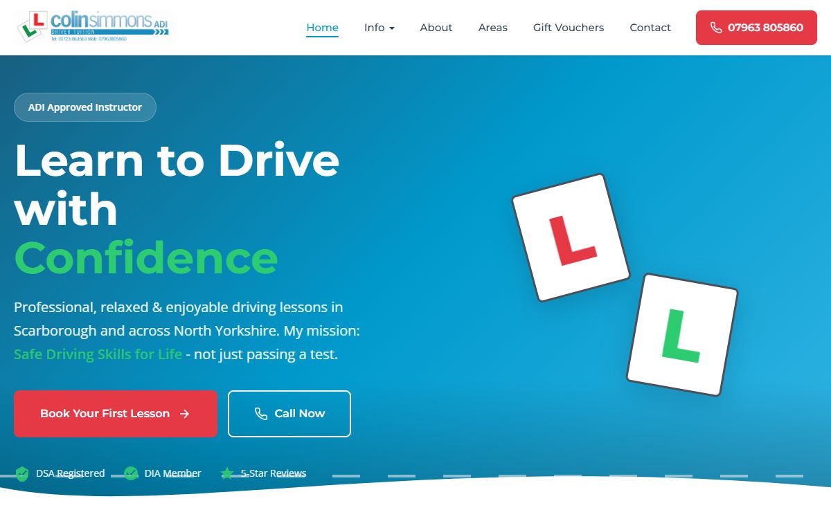 Scarborough Driving School – Website for a Local Driving Instructor