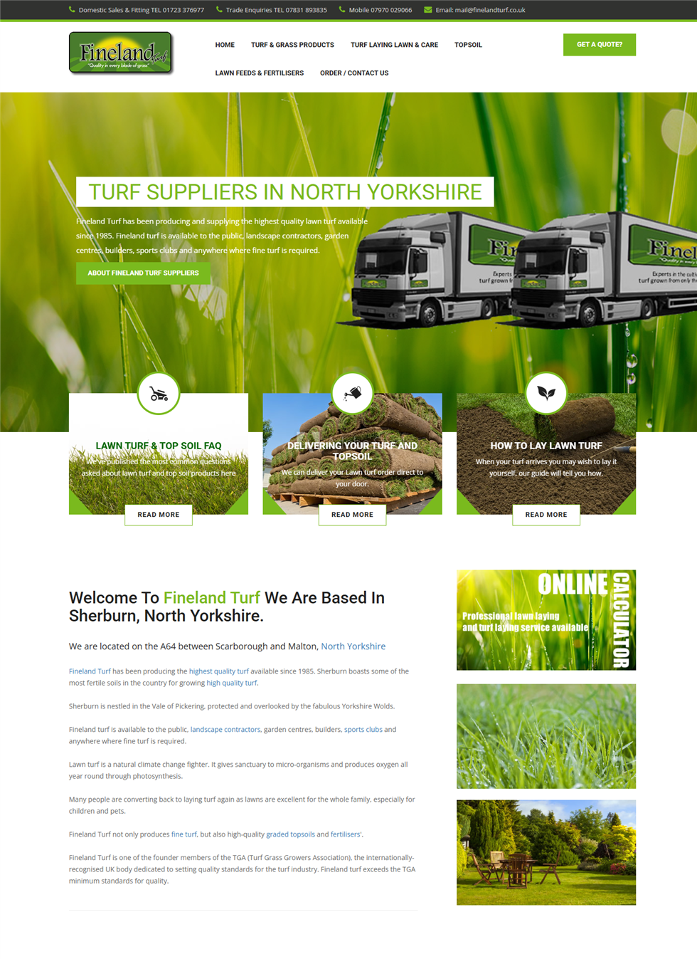 Fine Land Turf – Premium Turf Supply Website