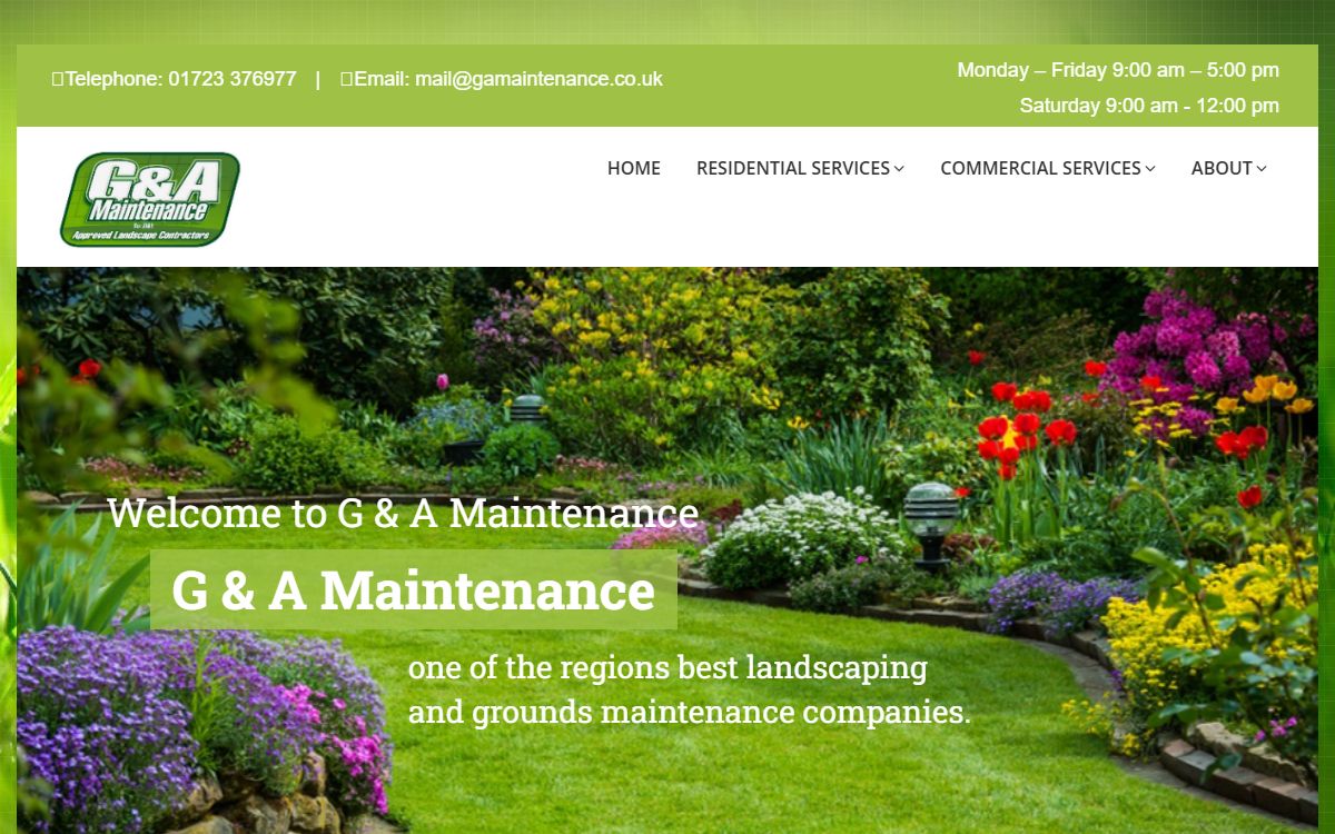 G & A Maintenance – Website for a Landscaping & Groundworks Contractor, North Yorkshire