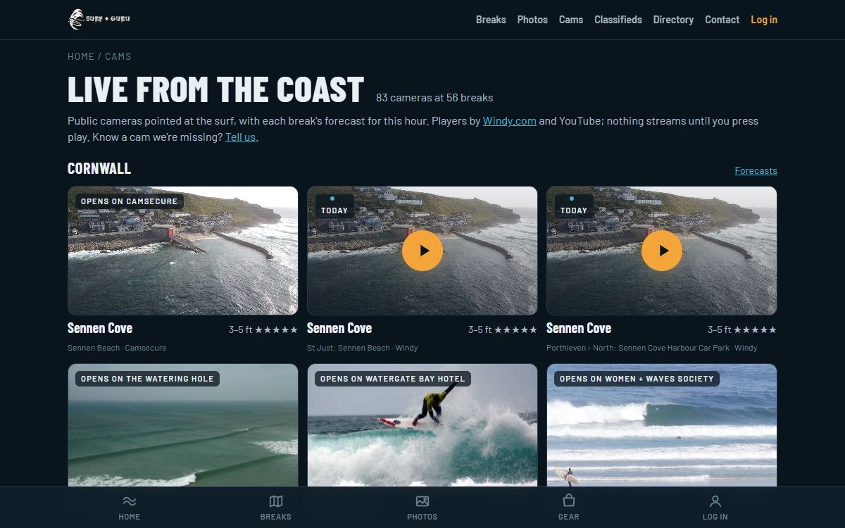 Surf Guru – UK Surf Forecasts, Live Surf Cams & Break Guide screenshot