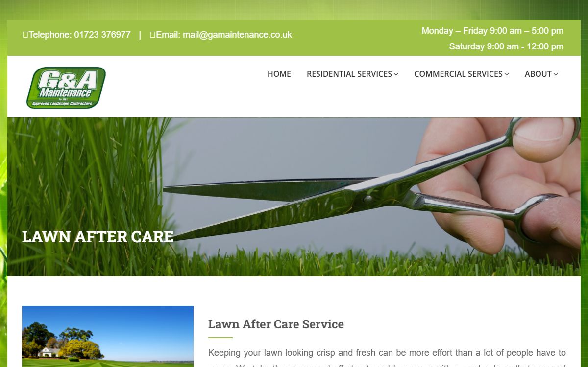 G & A Maintenance – Website for a Landscaping & Groundworks Contractor, North Yorkshire screenshot