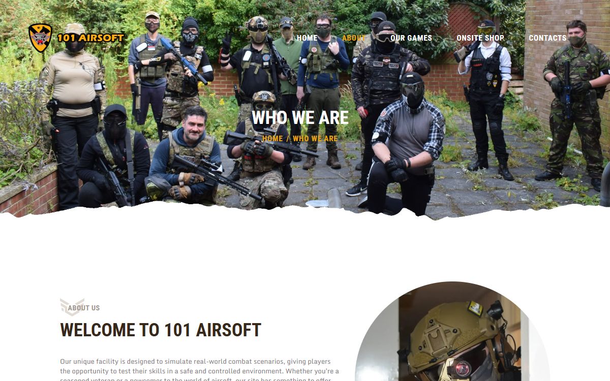101 Airsoft – Website for an Indoor CQB Airsoft Venue, Scarborough screenshot