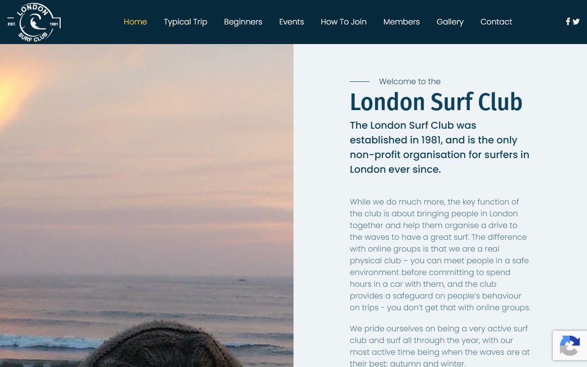 London Surf Club – Membership Website for a Non-Profit Surf Club screenshot