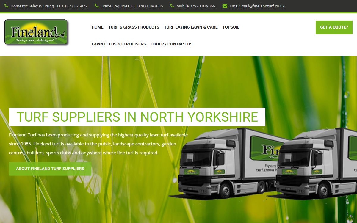 Fine Land Turf – Website for a North Yorkshire Turf Grower screenshot