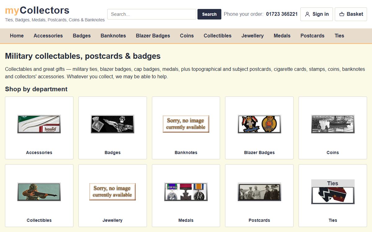 myCollectors – Online Shop for Medals, Badges & Collectables screenshot