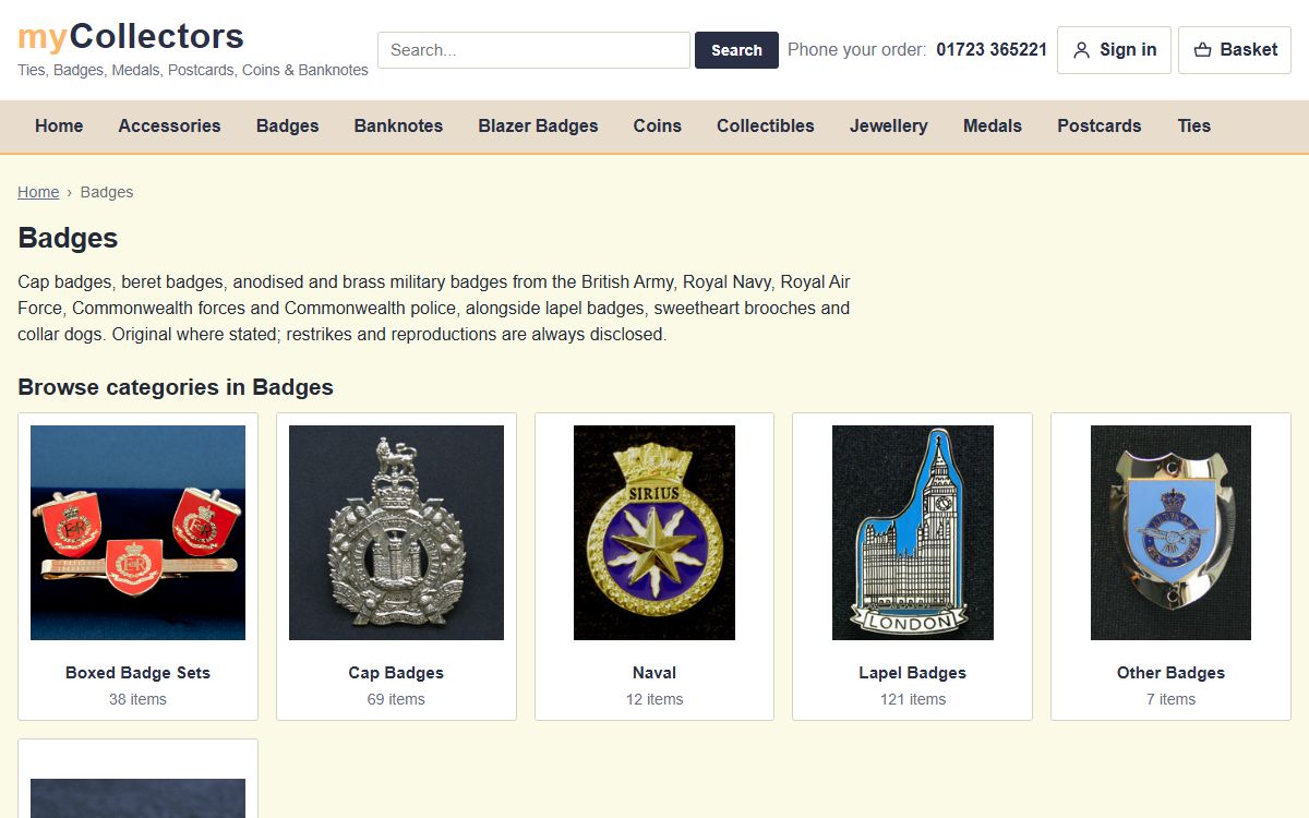 myCollectors – Online Shop for Medals, Badges & Collectables screenshot